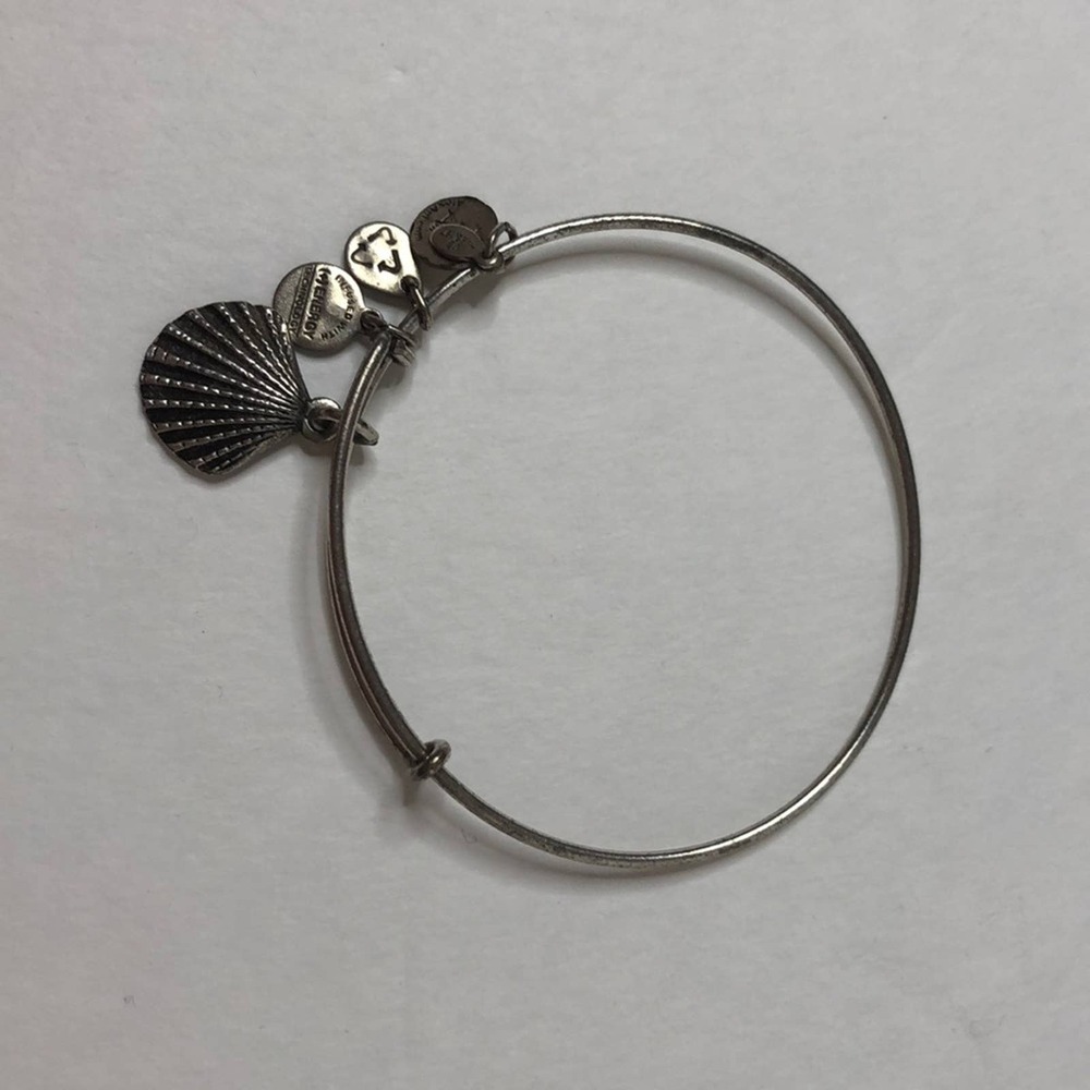 Alex and ani silver seashell bangle bracelet